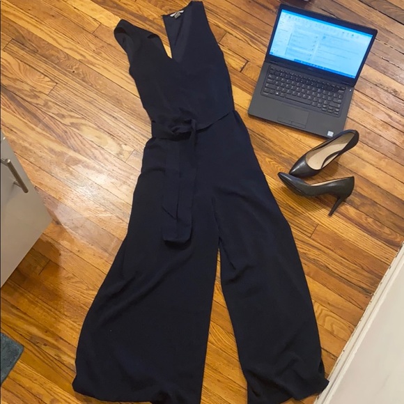 H&M Classy Navy Jumpsuit with Waist Tie 💼 - Picture 1 of 4